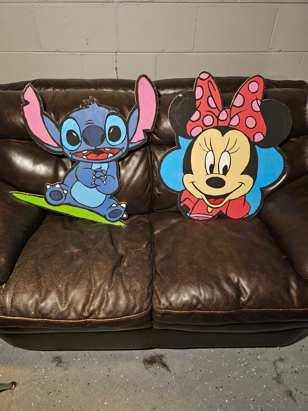 Finished Minnie and Stitch cutouts