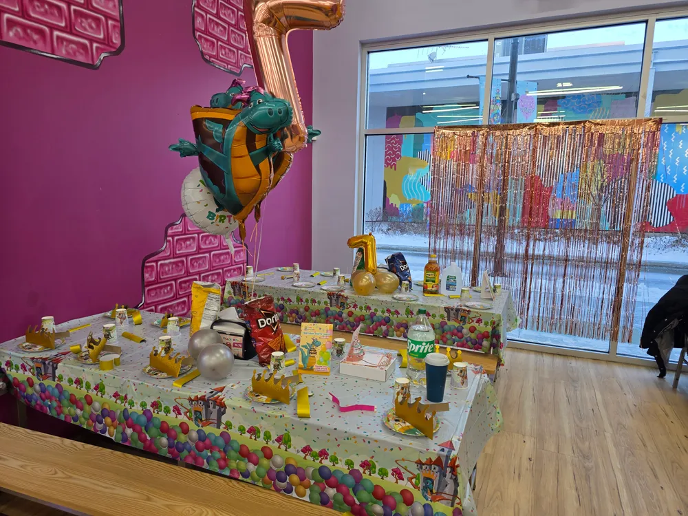 Dragon themed party table setup