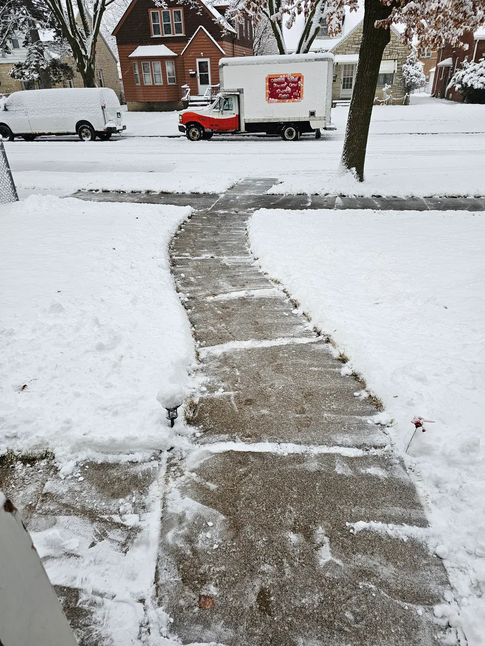 Aerial view of cleared driveway