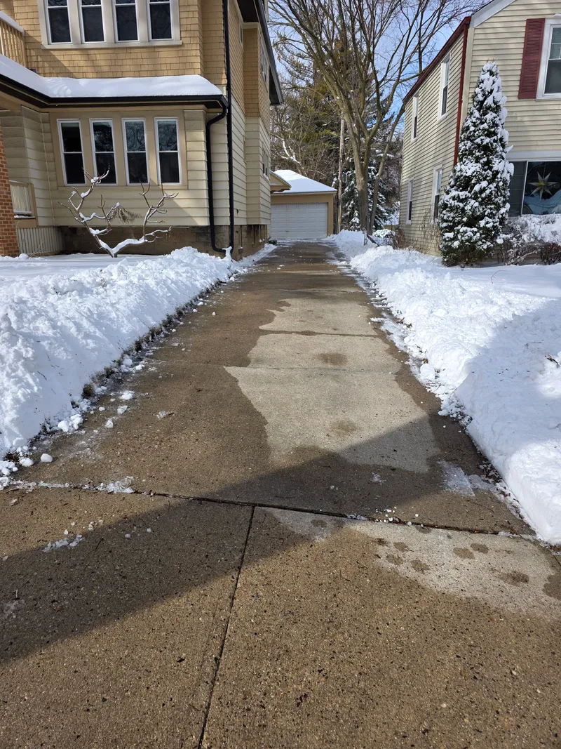 Freshly shoveled sidewalk