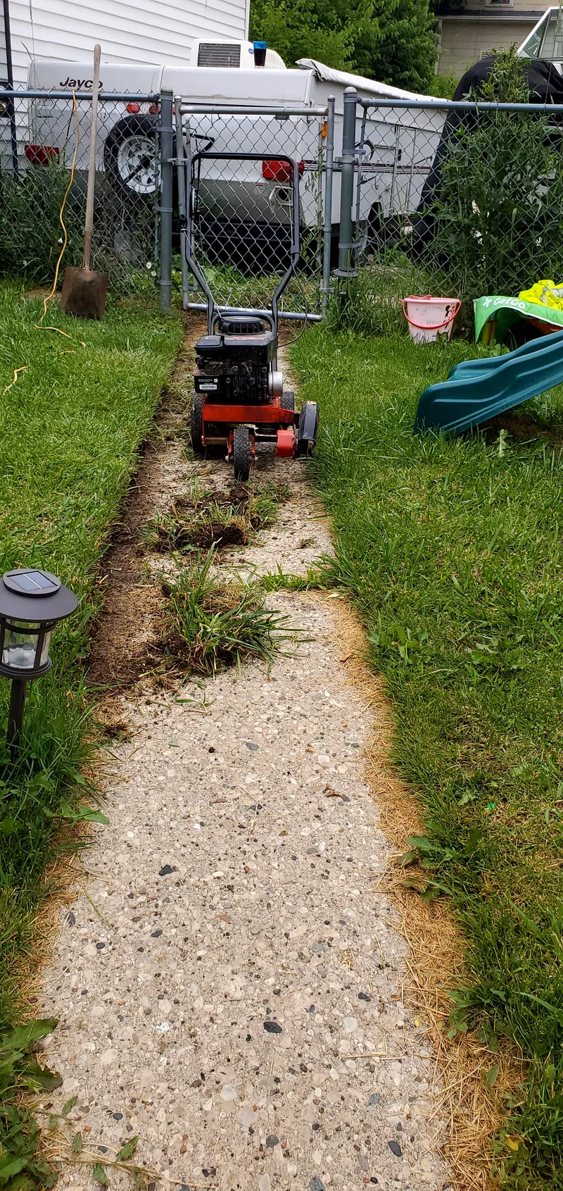 Walkway after edging